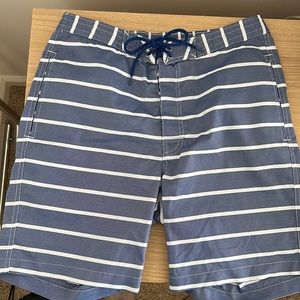 Brooks Brothers blue and white striped board shorts